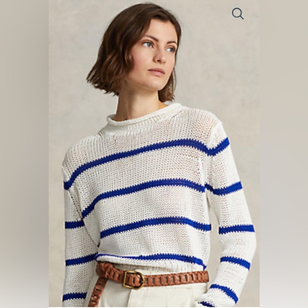 Ralph Lauren Striped Cotton Rollneck Sweater